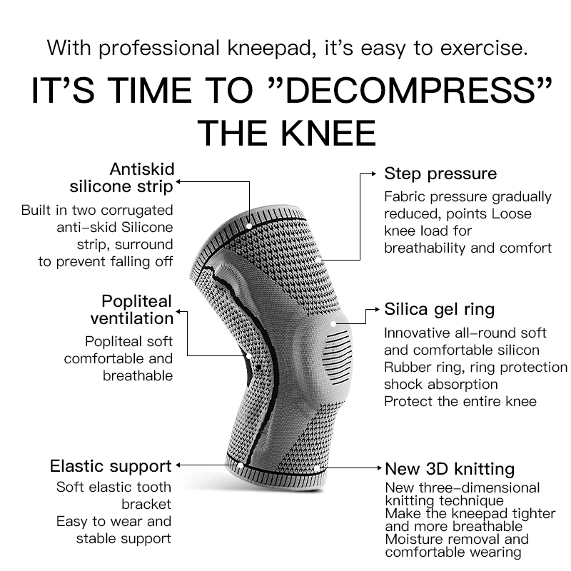   Rodillera elástica de silico - Knee Brace Badminton reseña y precio