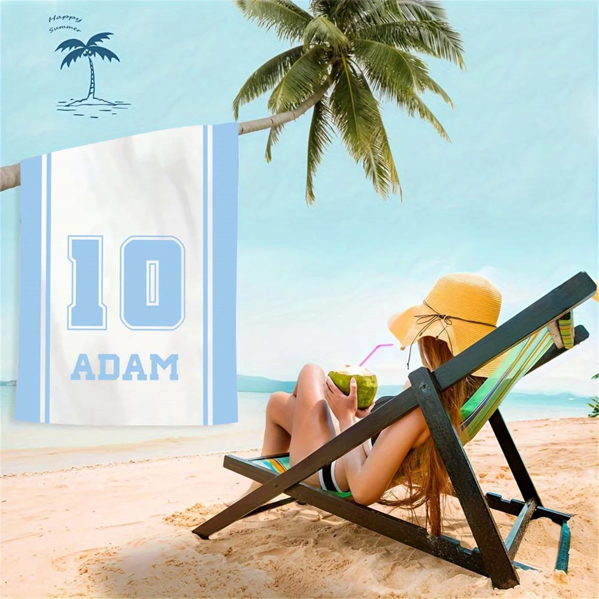 Toalla de playa personalizada  - Badminton Club Logo reseña y precio