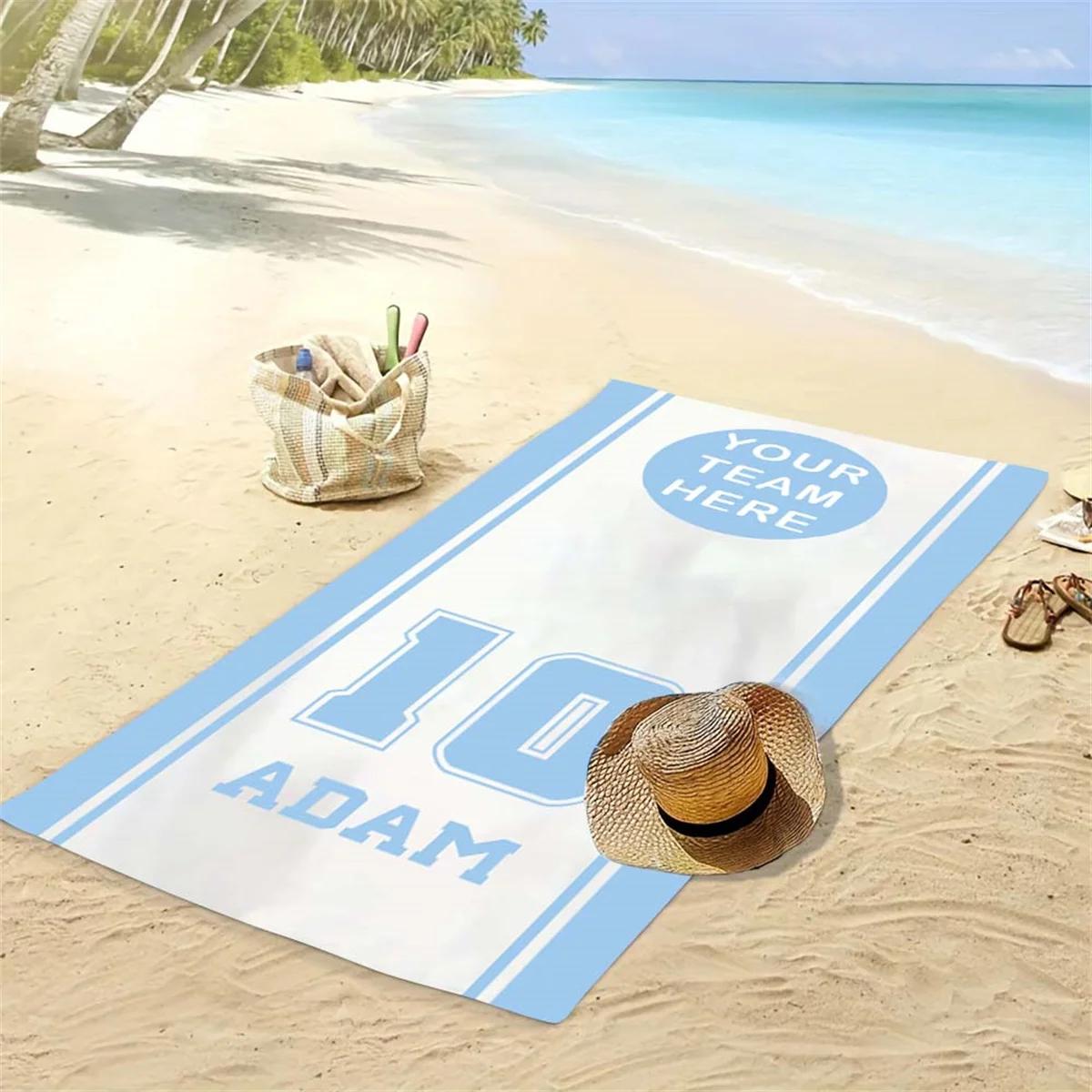 Toalla de playa personalizada  - Badminton Club Logo reseña y precio